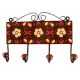 Dark Brown Ceramic Floral Tile Hook